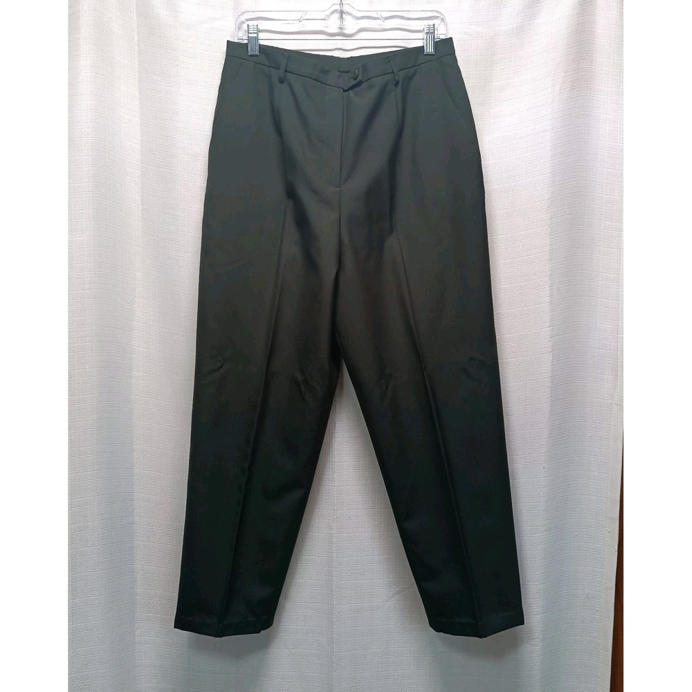 Pendleton Dress Pants Women's 16 Olive Green Wool Poly Straight Leg Lined Career